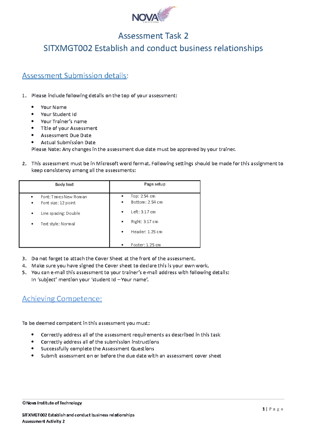 AT2- Sitxmgt 002 - Assessment Task 2 SITXMGT002 Establish and conduct ...