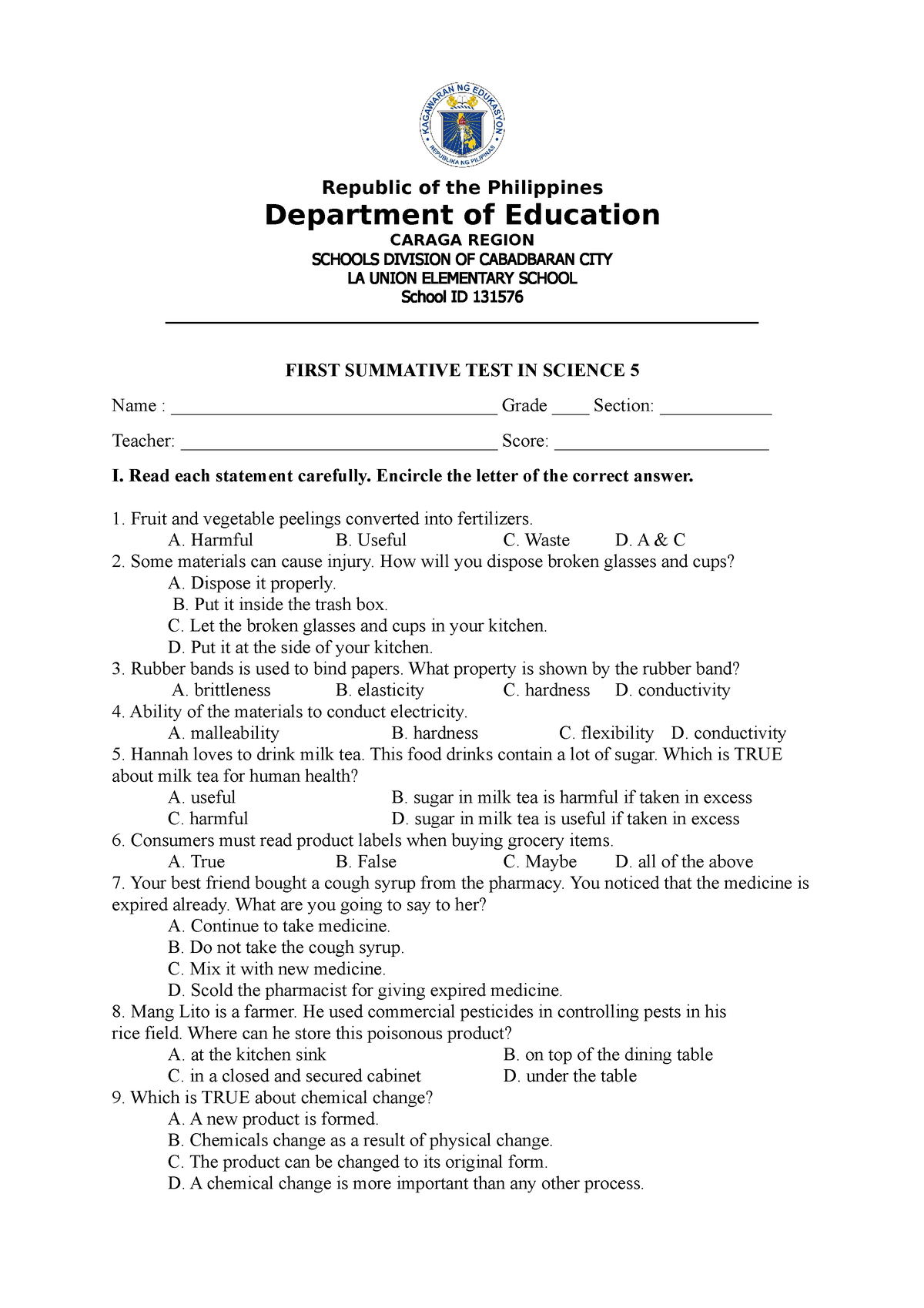 summative-test-in-science-5-republic-of-the-philippines-department-of