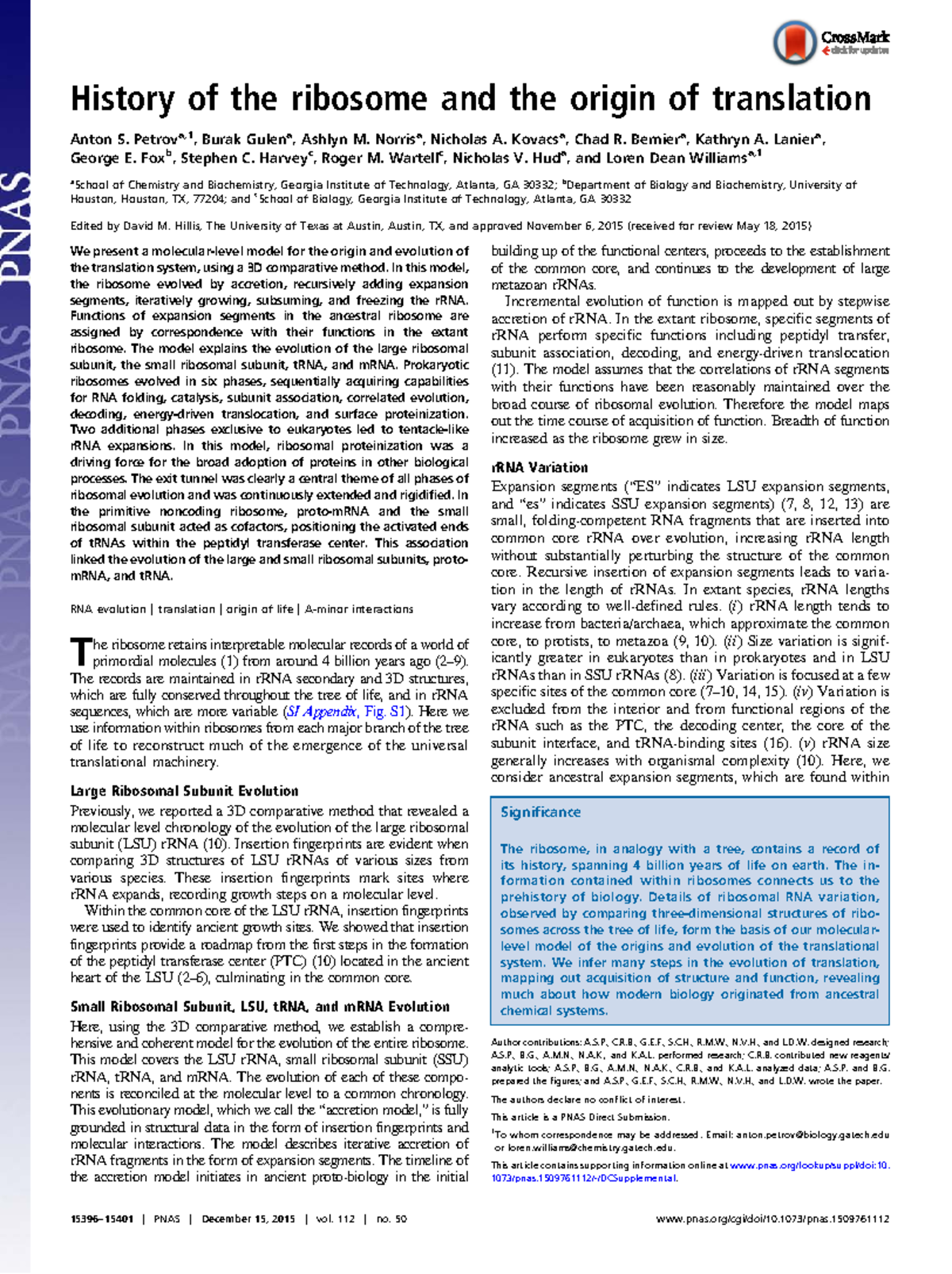 Art 3m resumen History of the ribosome and the origin of