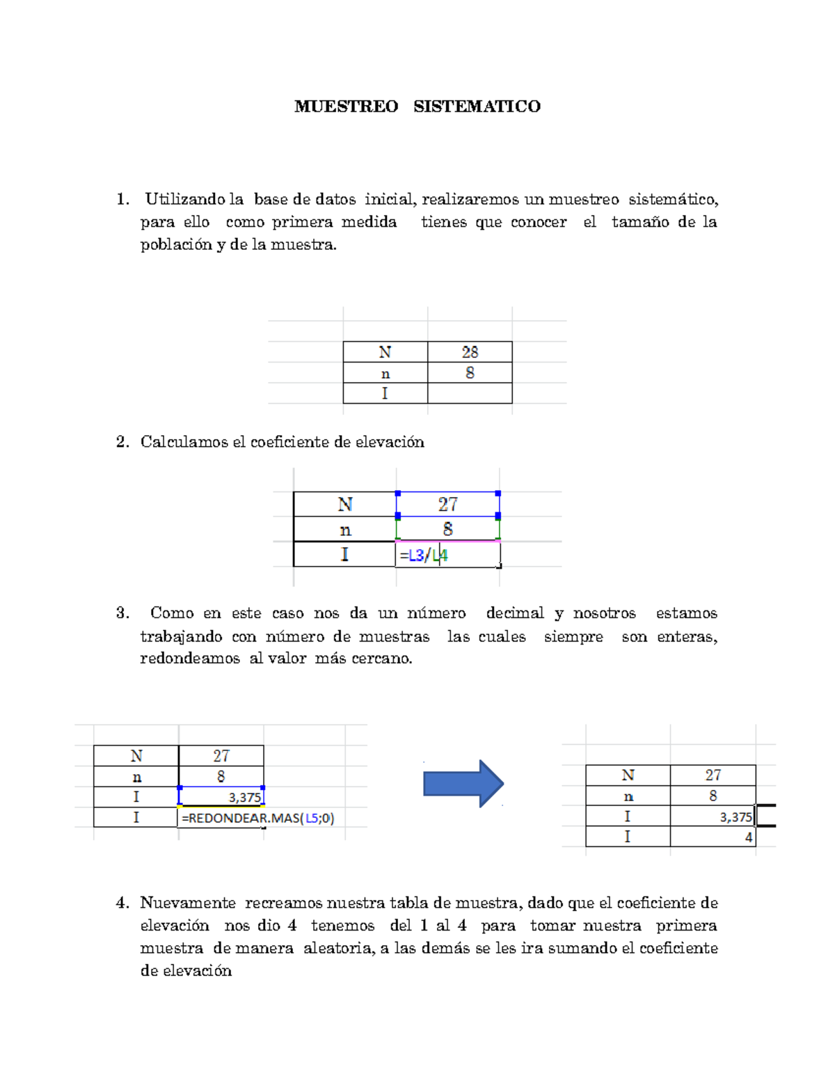 Paso A Paso Del Muestreo Sistemático En Excel Estadística Inferencial 1 Muestreo Sistematico 6764