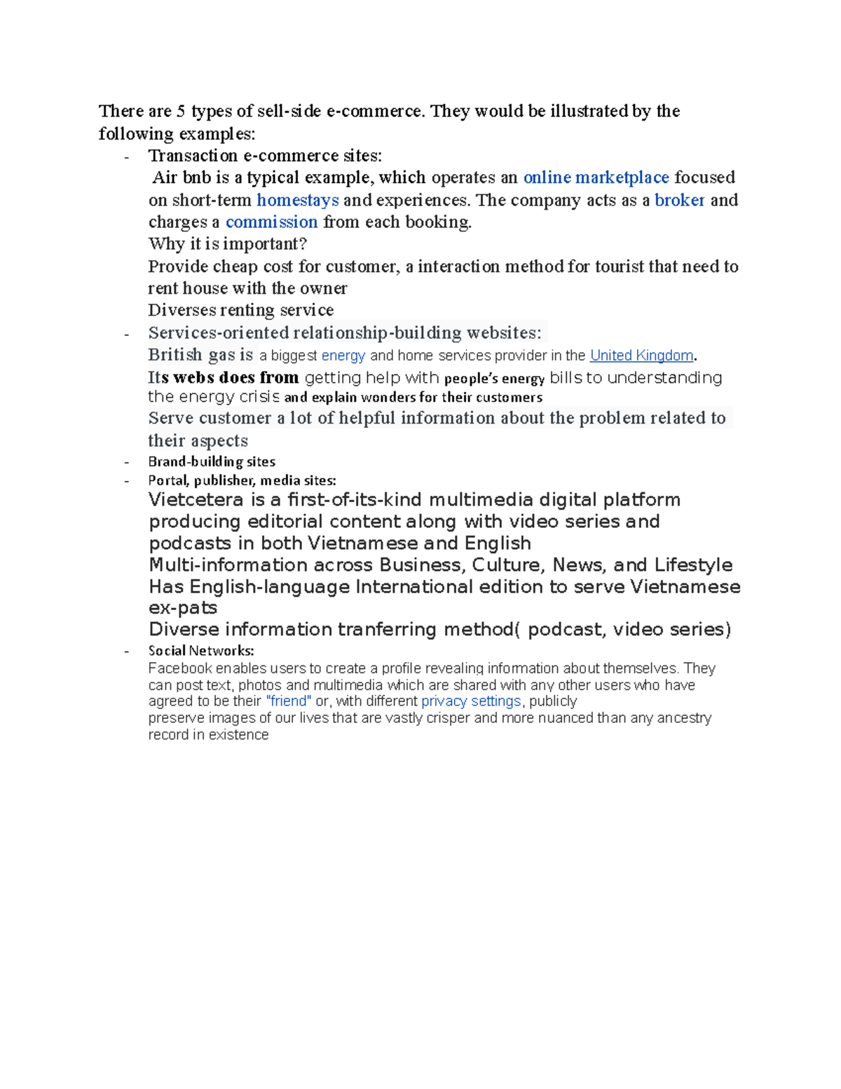 EChw1 èdsaxfff There are 5 types of sellside They