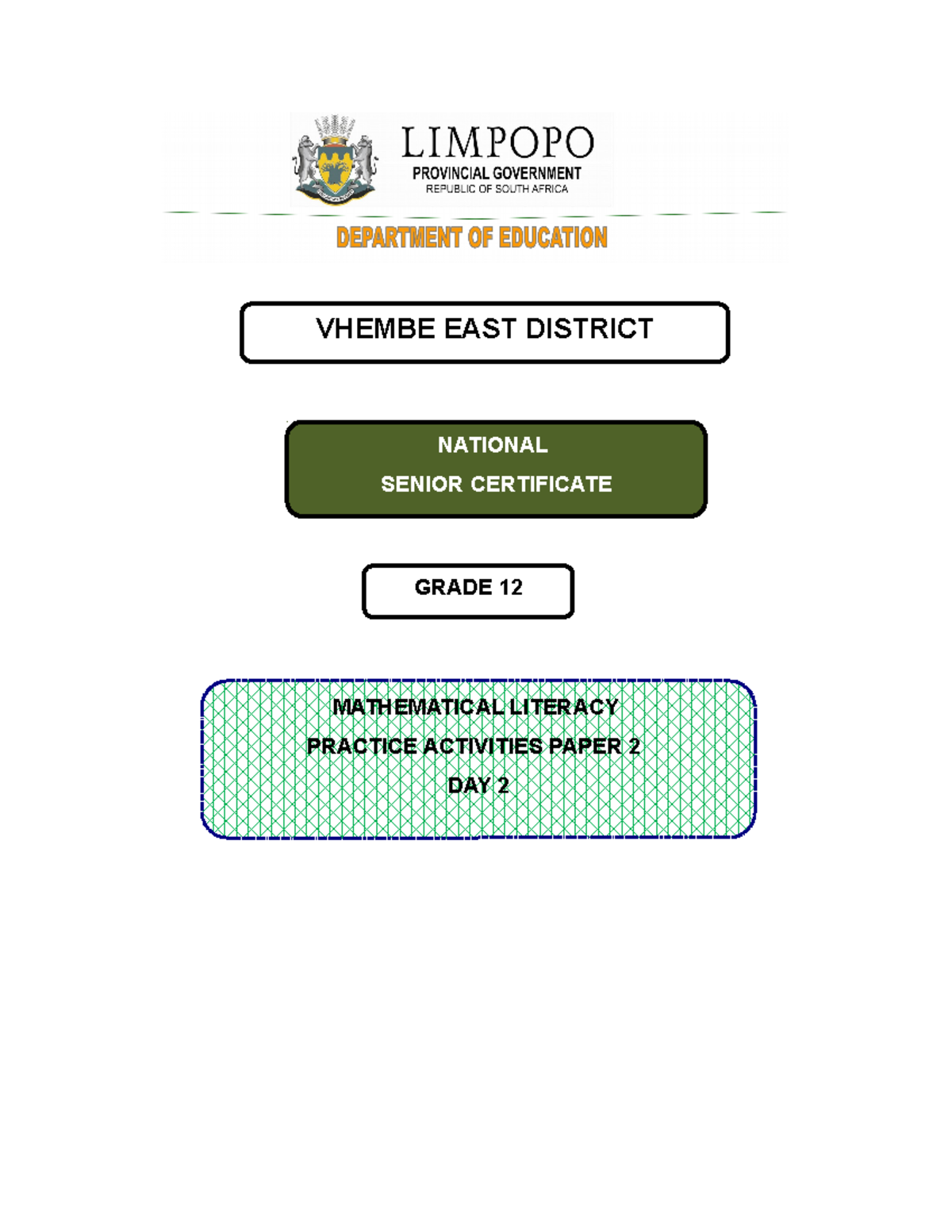 Activity 2 MLIT Practice Activities Paper 2 2023 - VHEMBE EAST DISTRICT ...