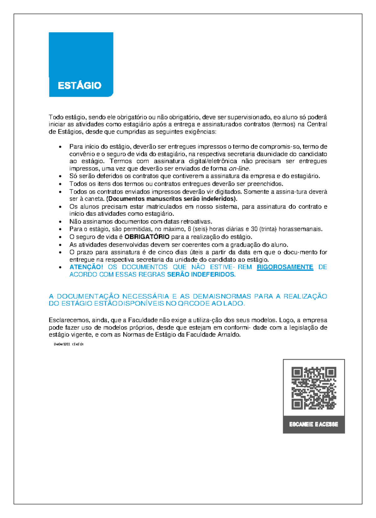Normas Estágio - Todo estágio, sendo ele obrigatório ou não obrigatório ...