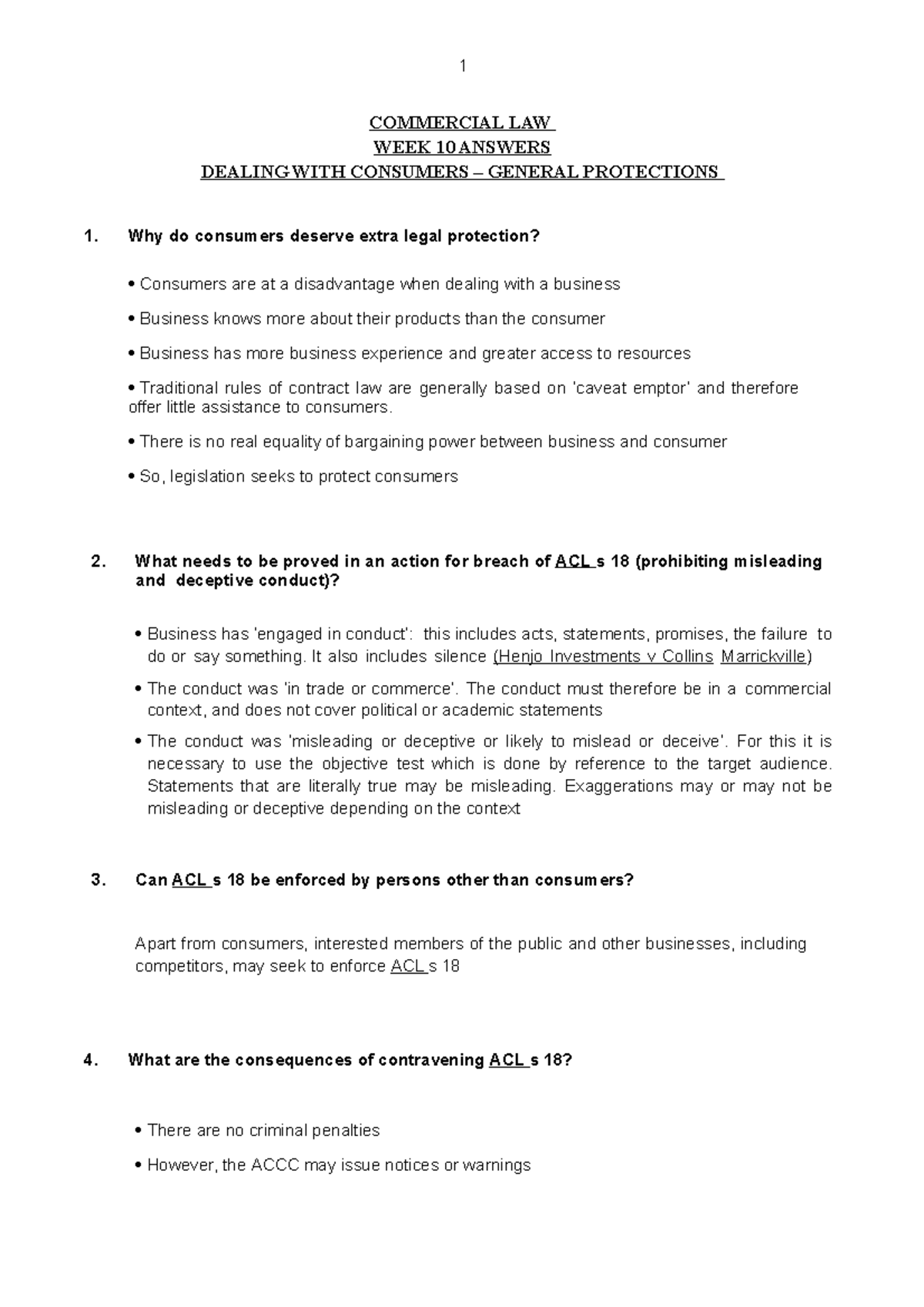 tutorial-week10-australian-consumer-law-1-commercial-law-week-10