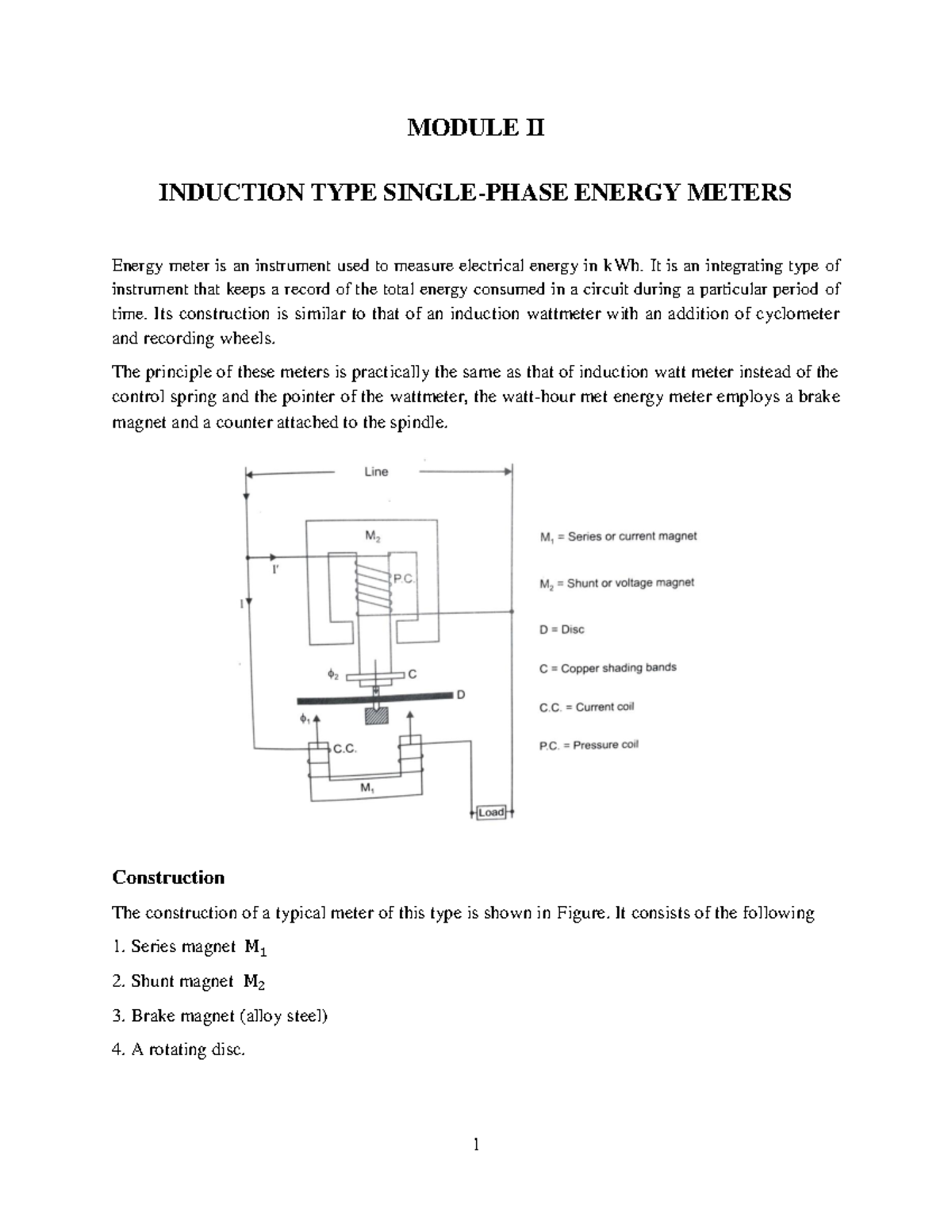 Electrical Measuring Instrument🔴 Note⬇️ - MODULE II INDUCTION TYPE ...