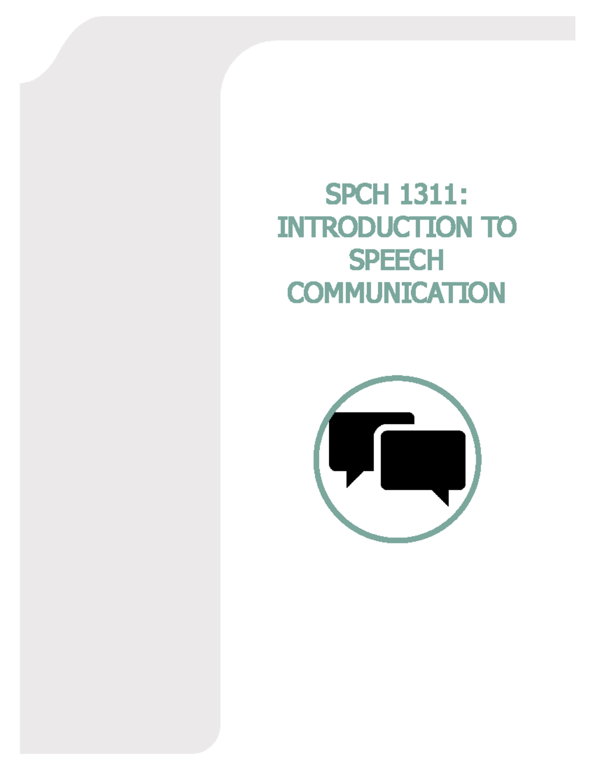 SPEECH LESSON 2 - SPCH-1311 - TCCD - Studocu