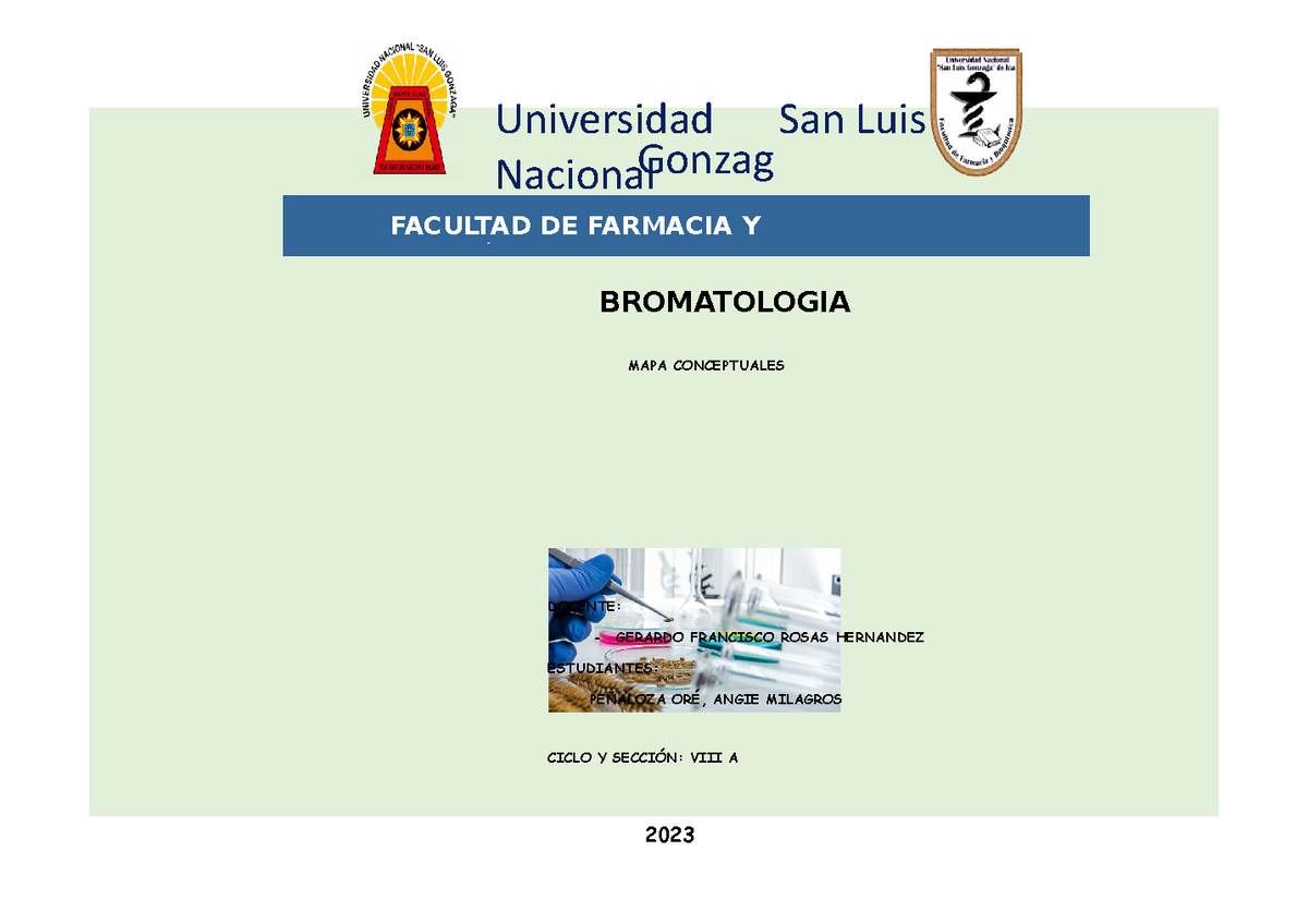 Mapa Bromatología - UNICA - Studocu