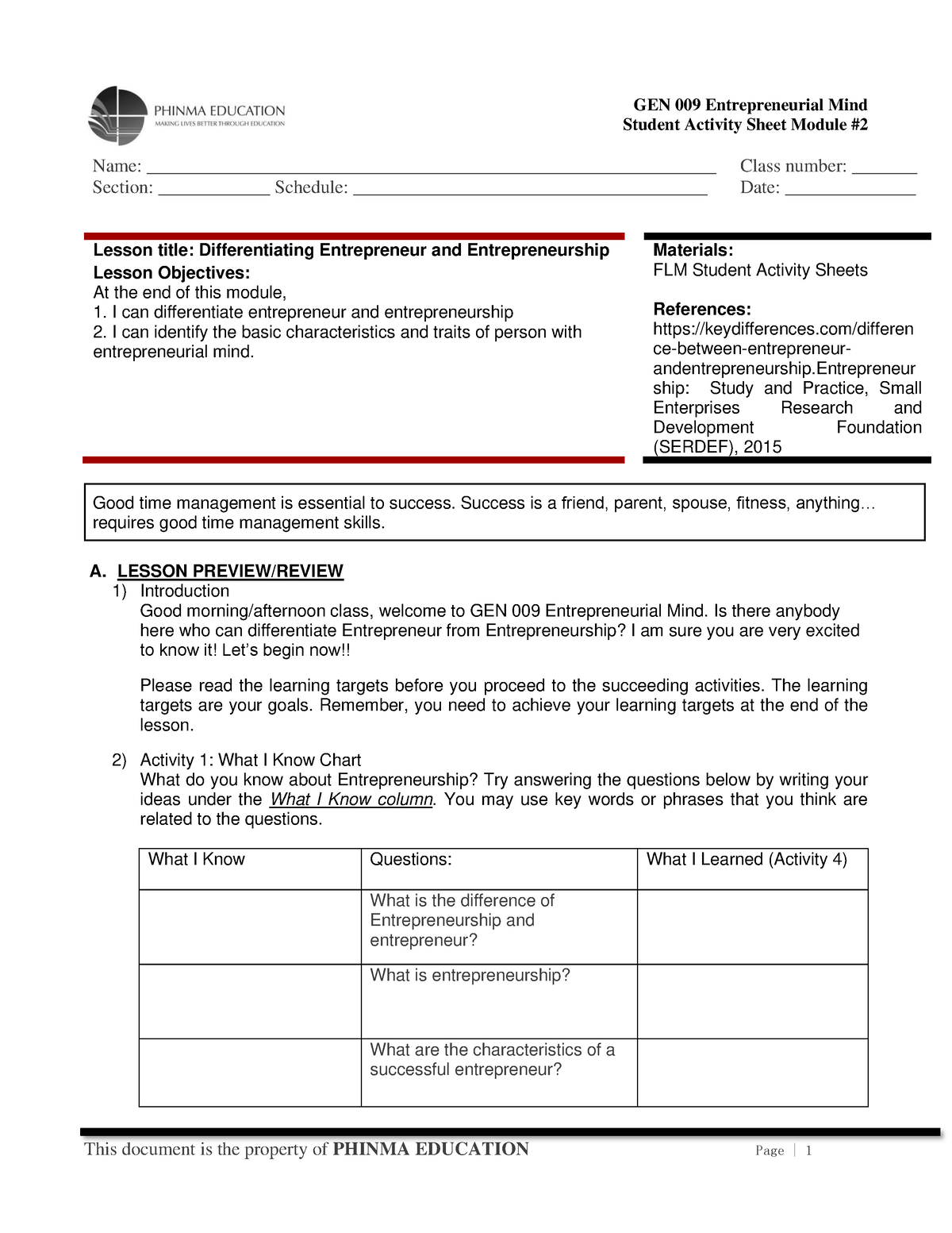 Copy-of-SAS2-GEN-009 - Student Activity Sheet Module # 2 Name: - Studocu