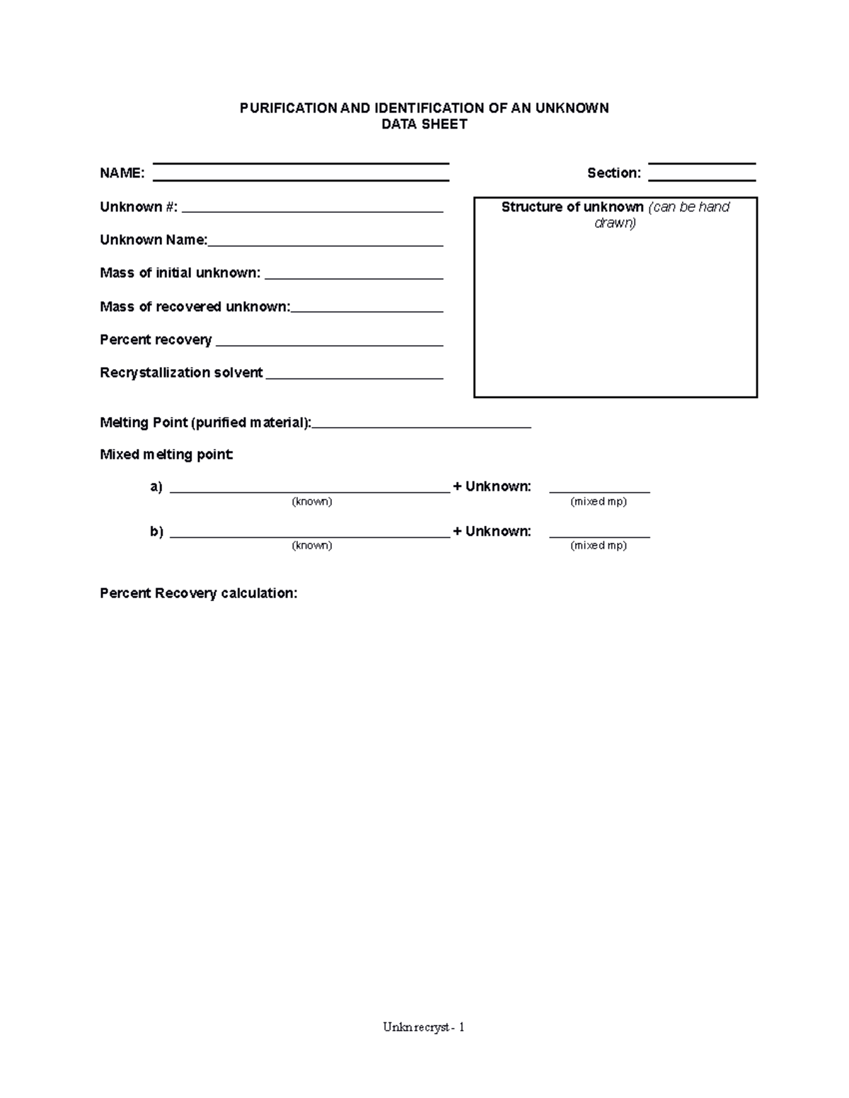 310 02 211unkid Datasheet Postlab - Purification And Identification Of 