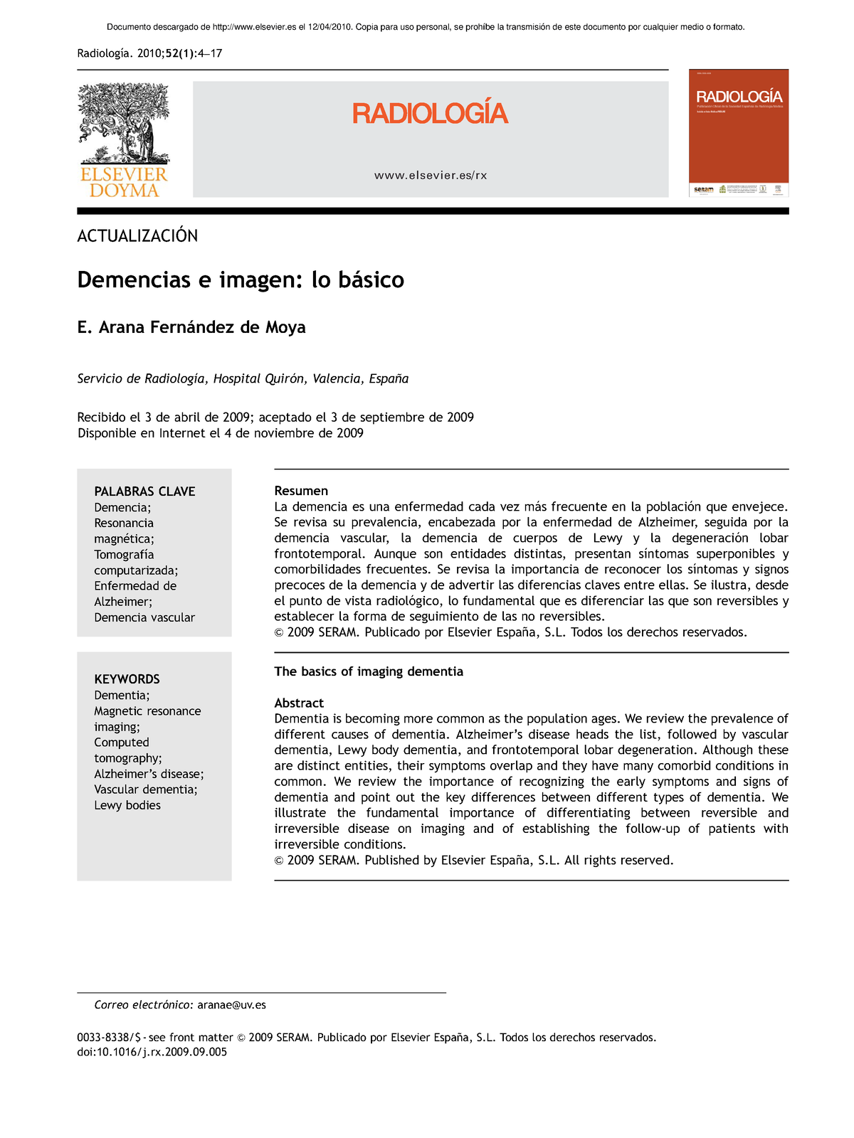 Demencias E Imagen Lo Básico Elsevierrx Actualizacio ́n Demencias E Imagen Lo Ba ́sico E 0825