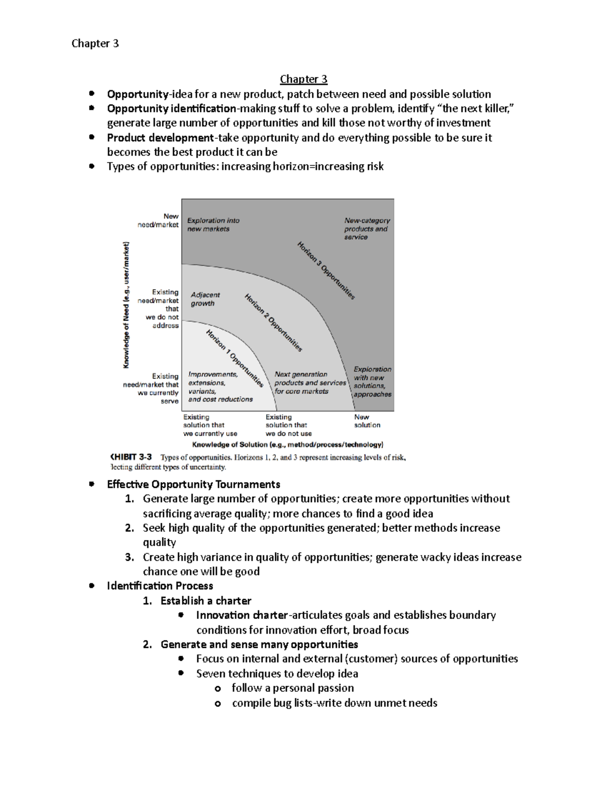 Ch 3 - Lecture Notes 3 - Chapter 3 Chapter 3 Opportunity-idea For A New ...