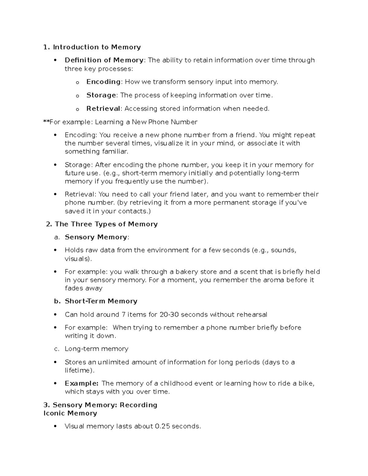 Intro to psychology - ựoefqewfew - 1. Introduction to Memory Definition ...