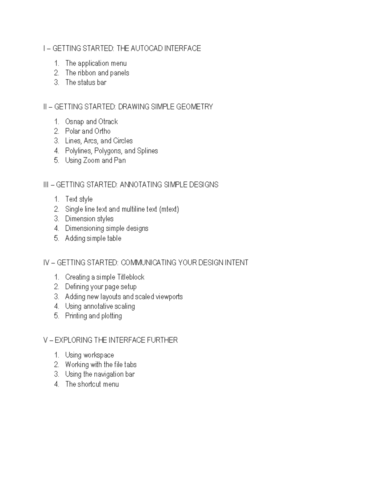 ES213e Topics - computer - I – GETTING STARTED: THE AUTOCAD INTERFACE ...