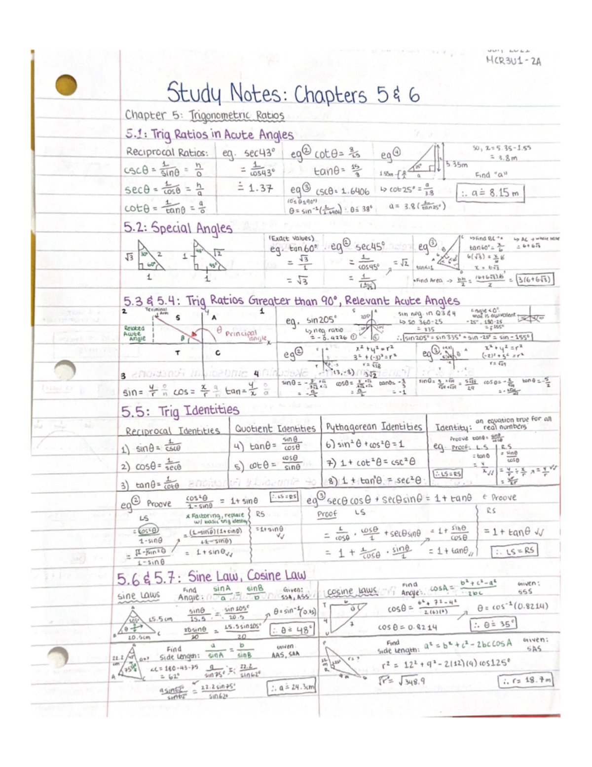 step in problem solving involving trigonometric ratios