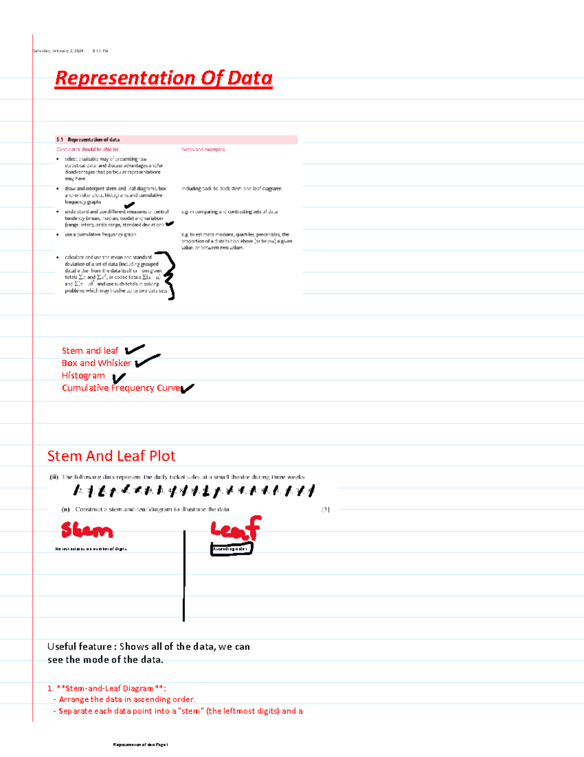 Representation of data - Representation Of Data Stem and leaf Box and ...