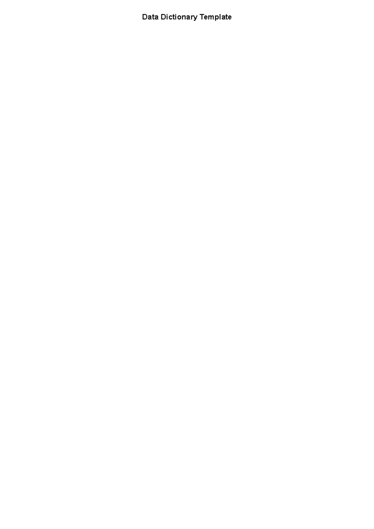 Data Dictionary Template and Example - Data Dictionary Template Ref ...