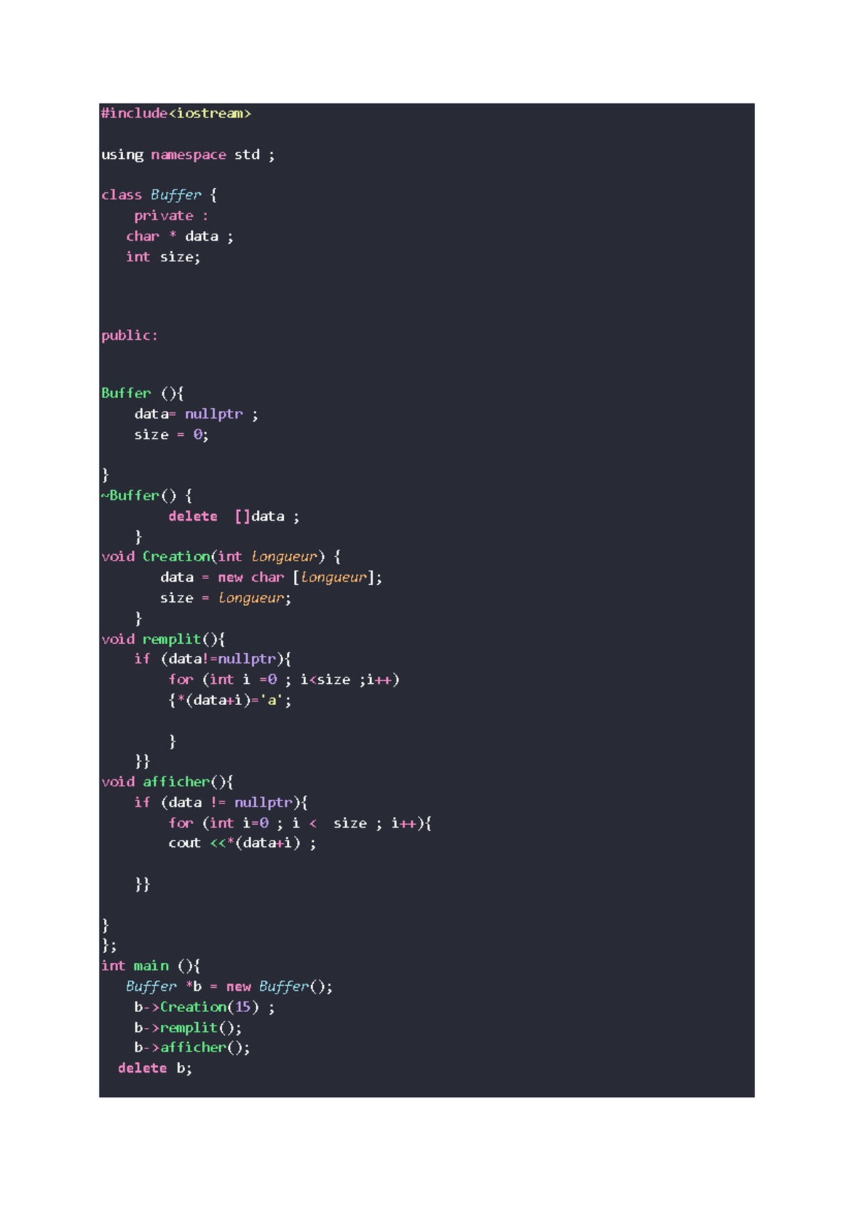 Tp2ex2 - document c++ correction - #include using namespace std ; class ...