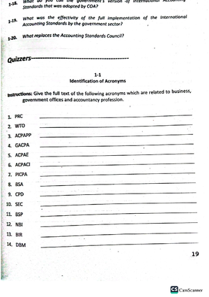 Chapter 1 - accounting notes - Chapter 1: Introduction to Accounting a ...