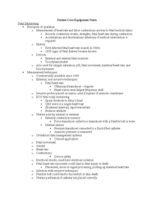 PCE 5 - Resolution of medical equipment problems notes - Patient Care ...