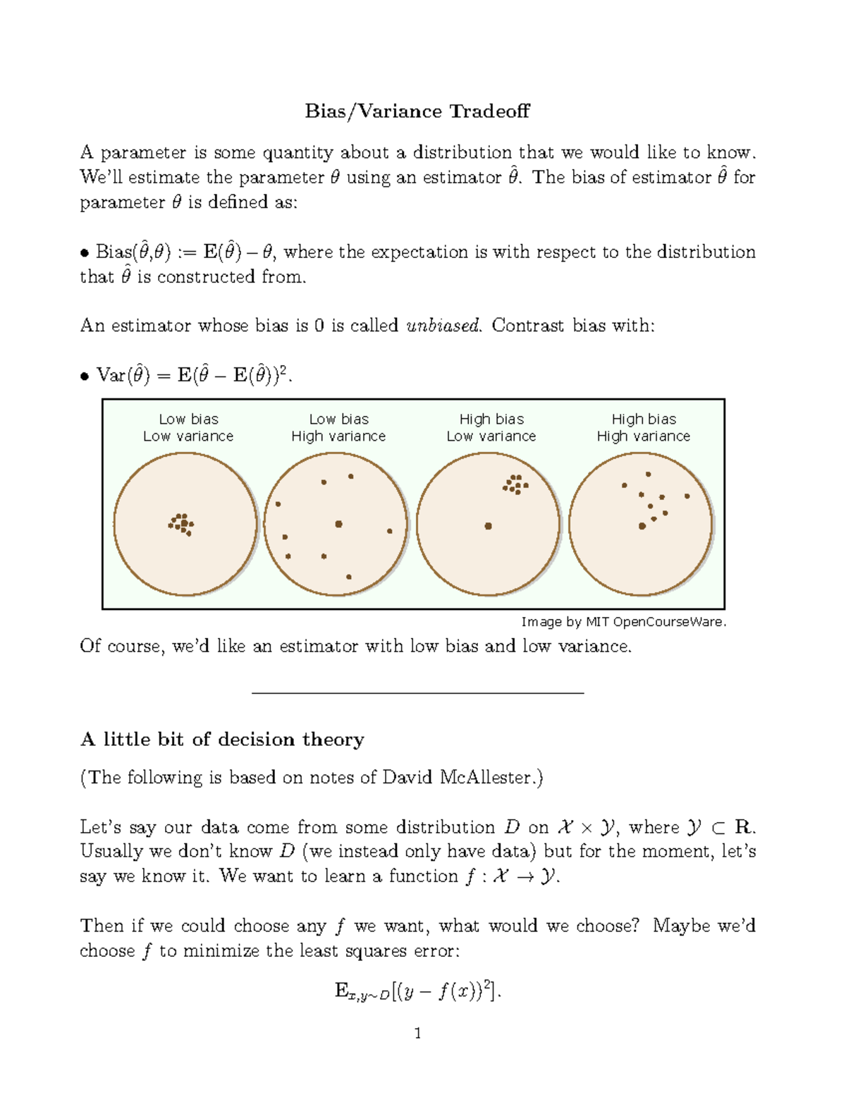 Mcs 548 Notes Bias Variance Tradeoff Studocu