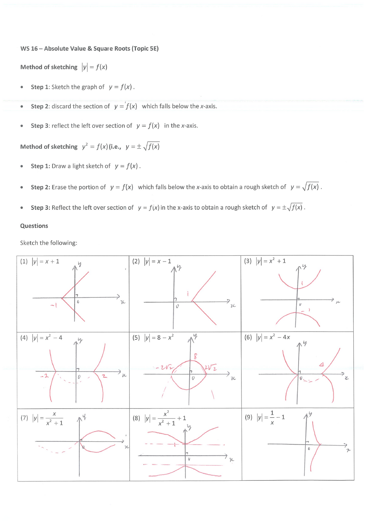 Sketch Curve 3 Answs - it is a short exam of the funtion ,that will ...