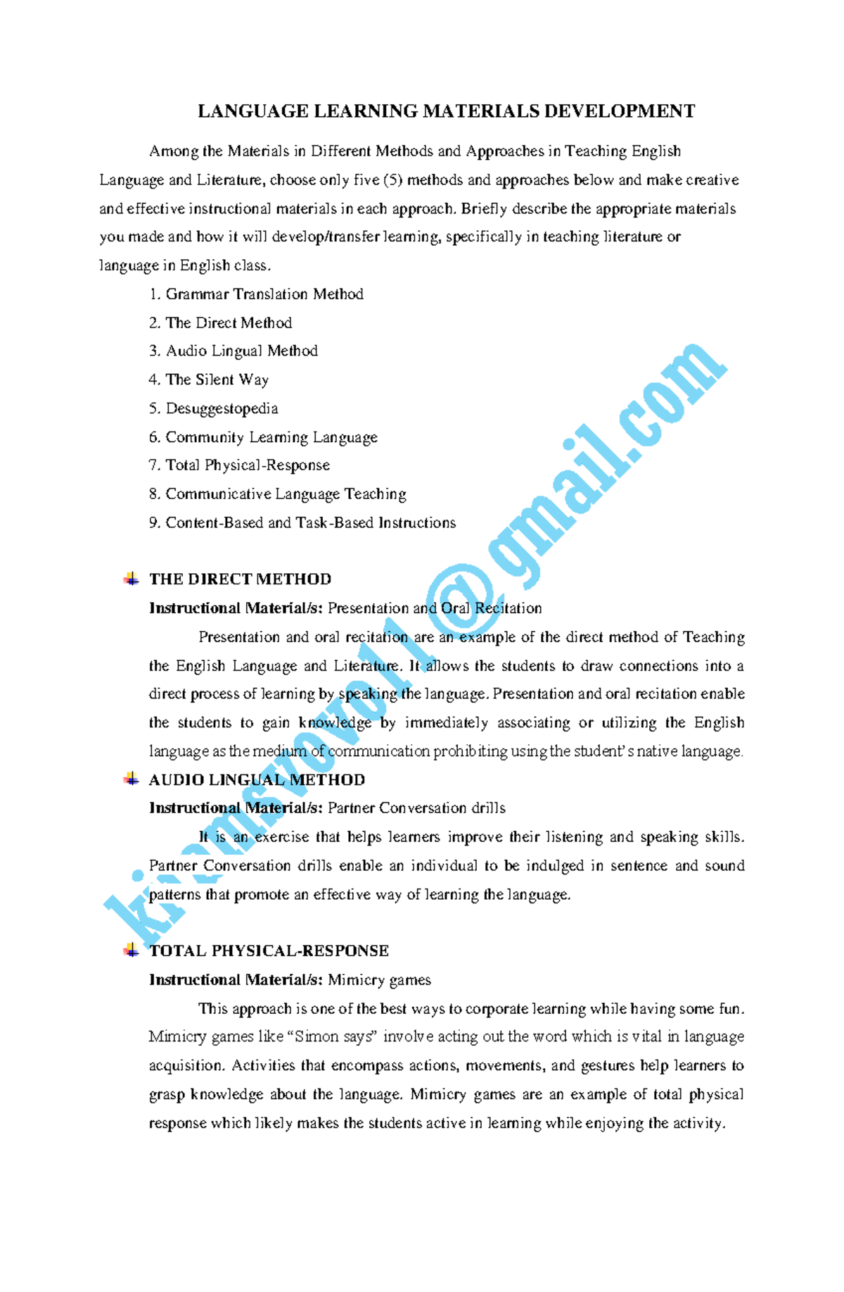 Different Methods and Approaches in Teaching English Language and