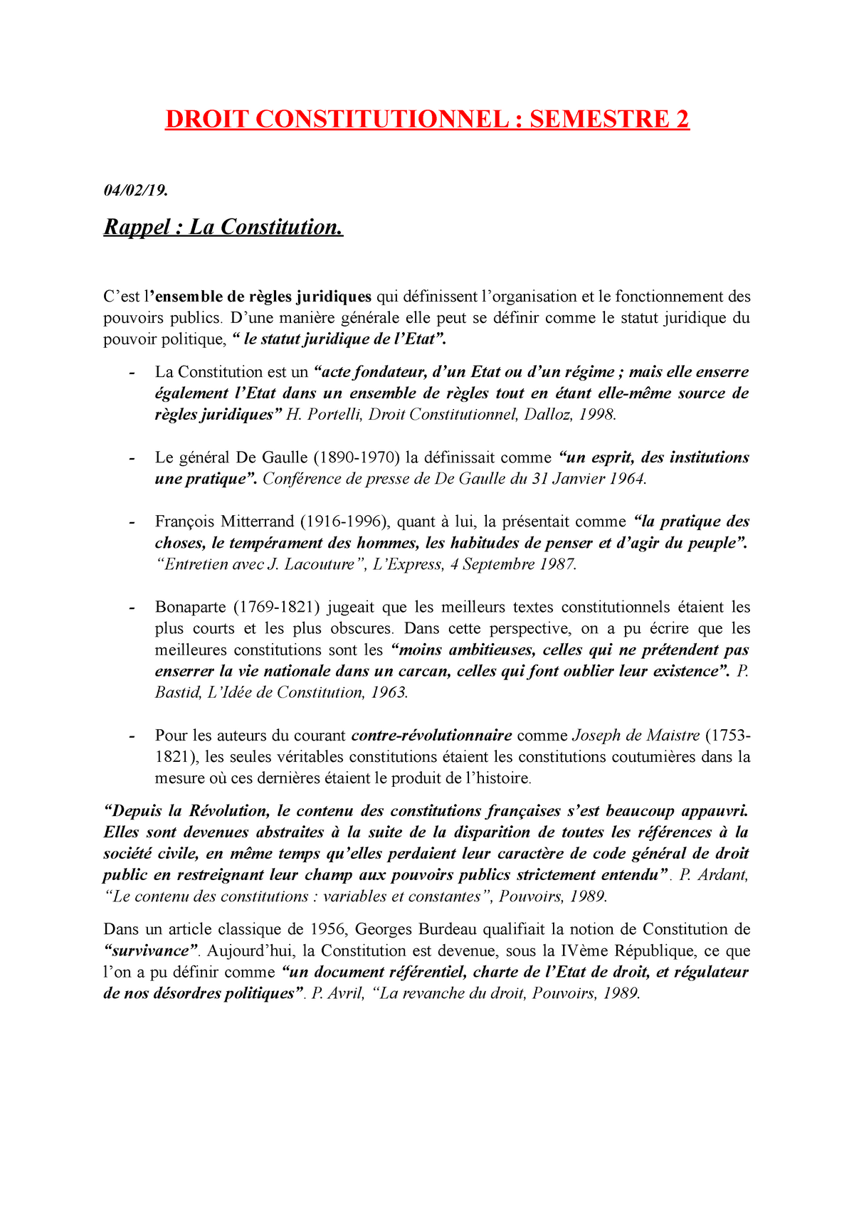 dissertation droit constitutionnel semestre 2