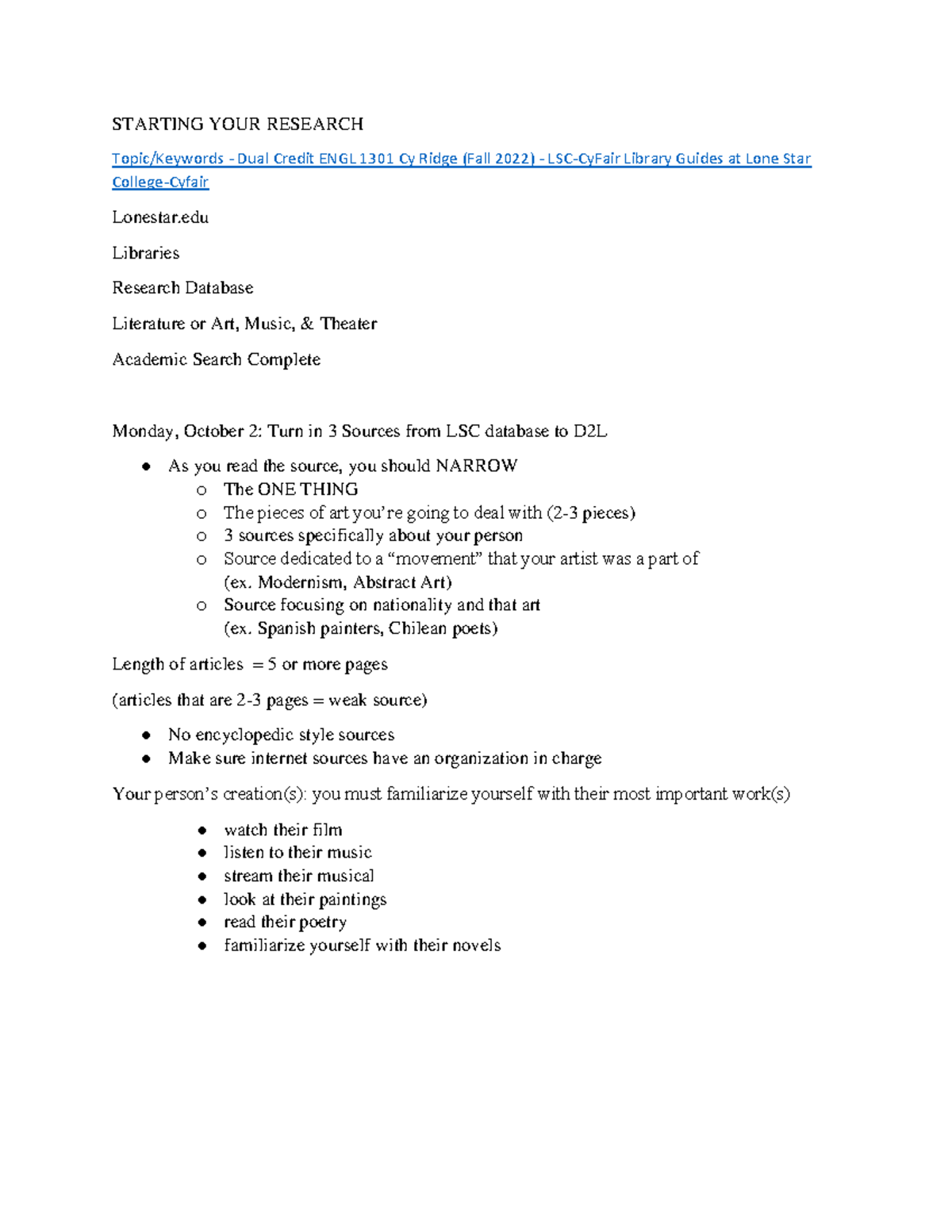 Starting Your Research Starting Your Research Topic Keywords Dual