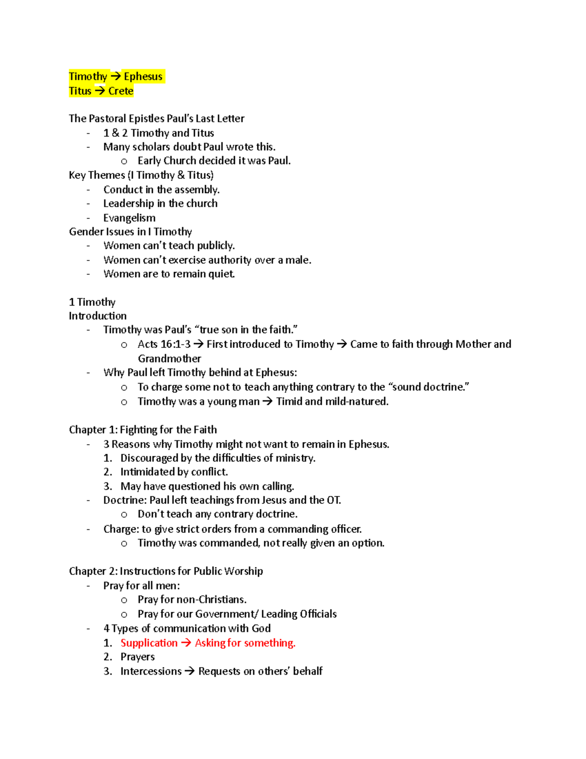 The Pastoral Epistles Paul’s Last Letter Timothy Ephesus Titus Crete