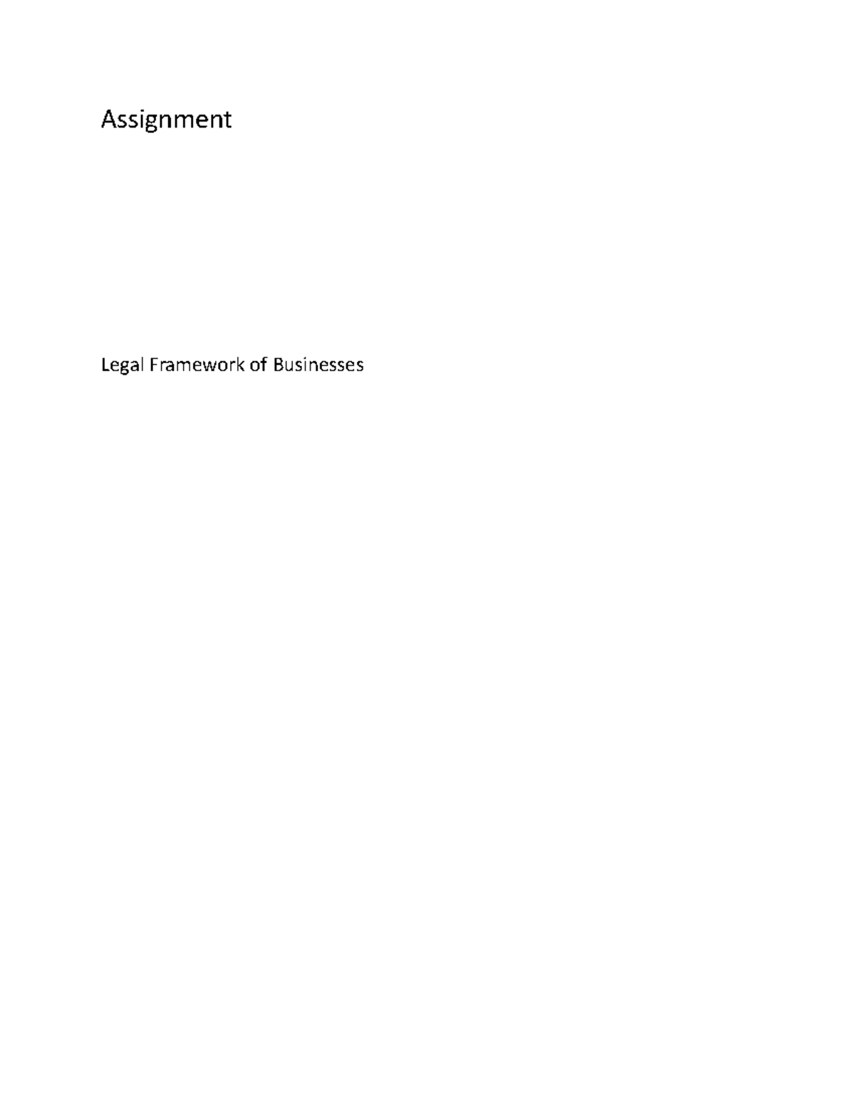 legal aspects of business assignment