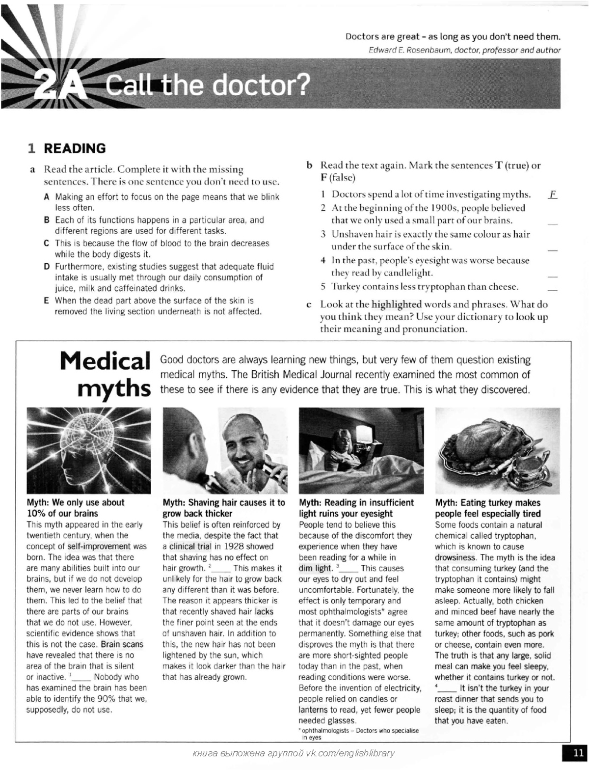 Unit2A wb English File 3e UPP WB - 1 READING a R e ad the article ...