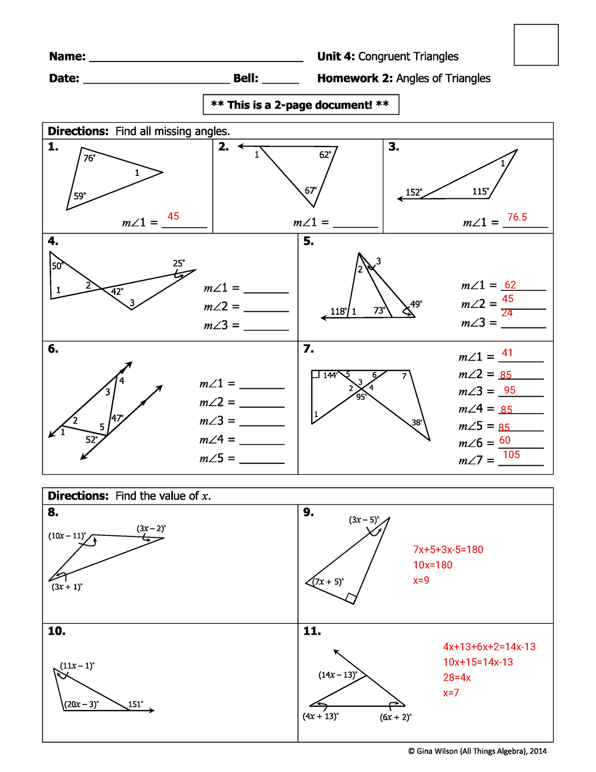 Kami Export   Simeon Dugas   42 Angles Of Triangles Theorems CW   Studocu