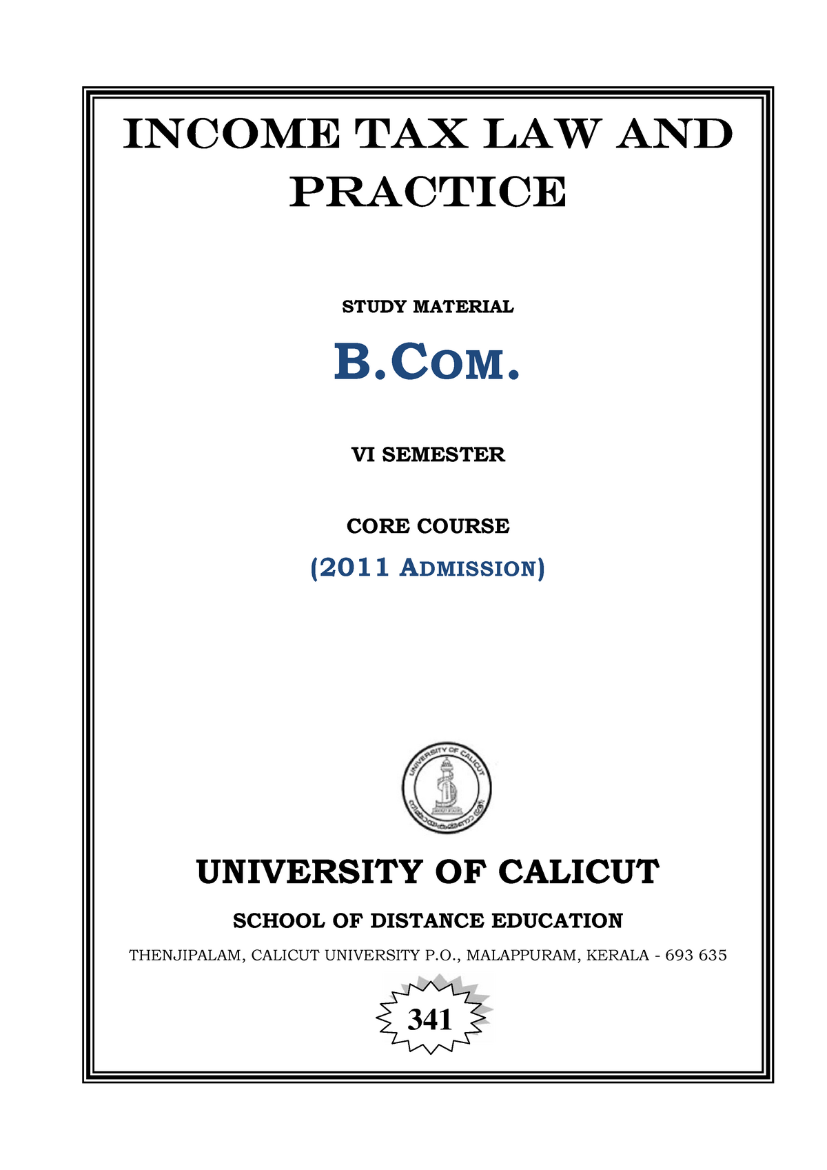 VI Sem BCom Income Tax Law And Practice - INCOME TAX LAW AND PRACTICE ...