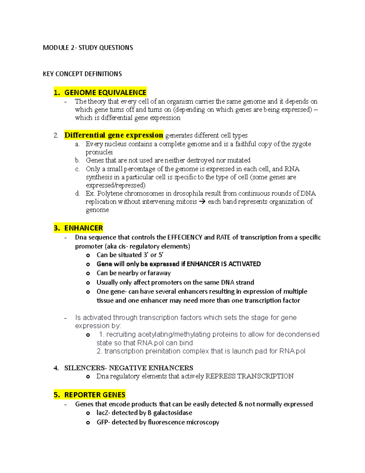 Module 2 - cell signalling - MODULE 2- STUDY QUESTIONS KEY CONCEPT ...