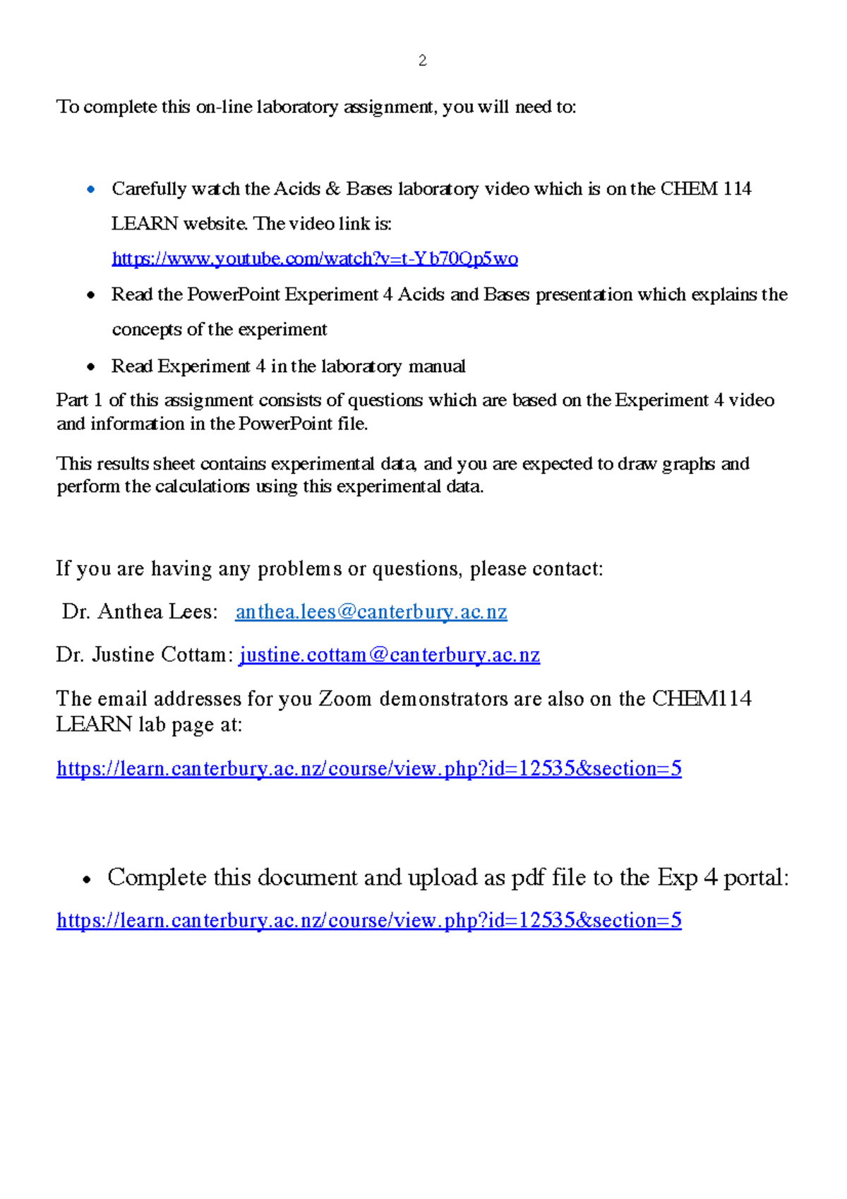 CHEM114 EXP 4 - chem 114 exp 4 - To complete this on-line laboratory ...