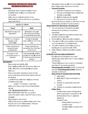 Reviewer - CHAPTER 1: THEORIES OF PERSONALITY INTRODUCTION TO ...