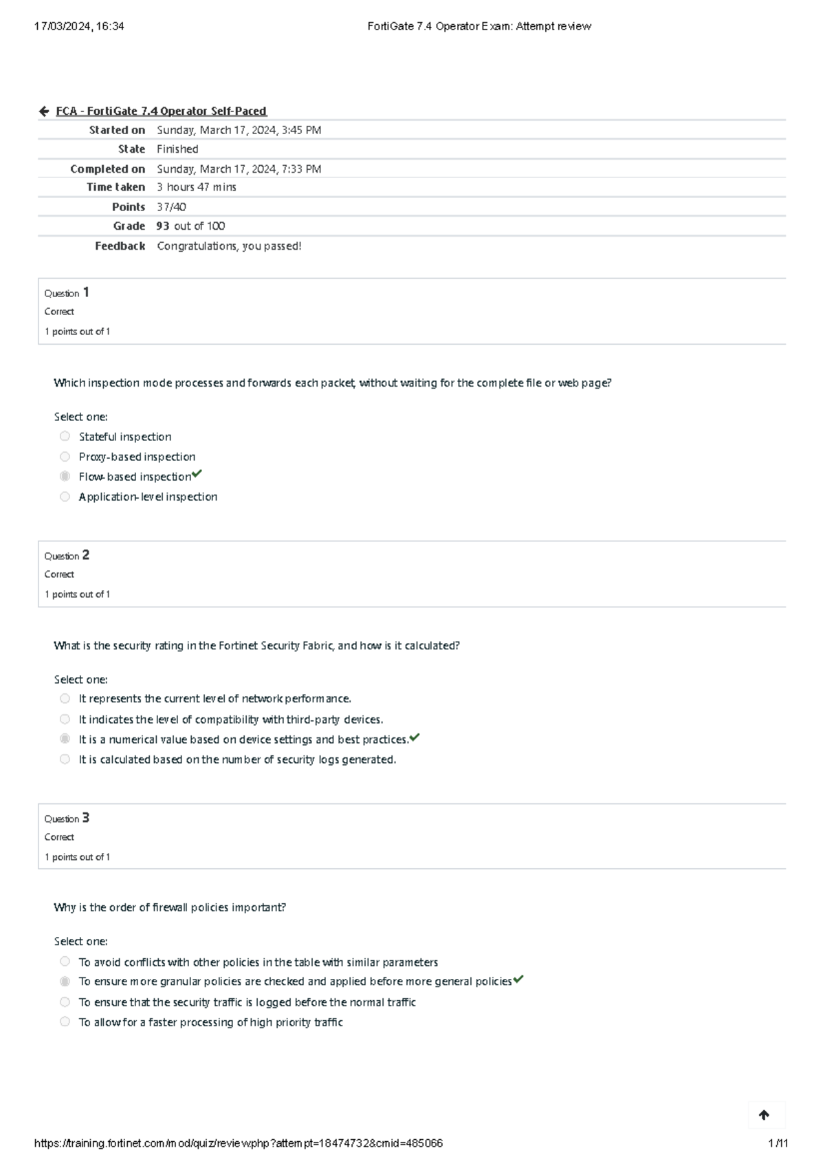 Forti Gate 7.4 Operator Exam Attempt review - FCA - FortiGate 7 ...