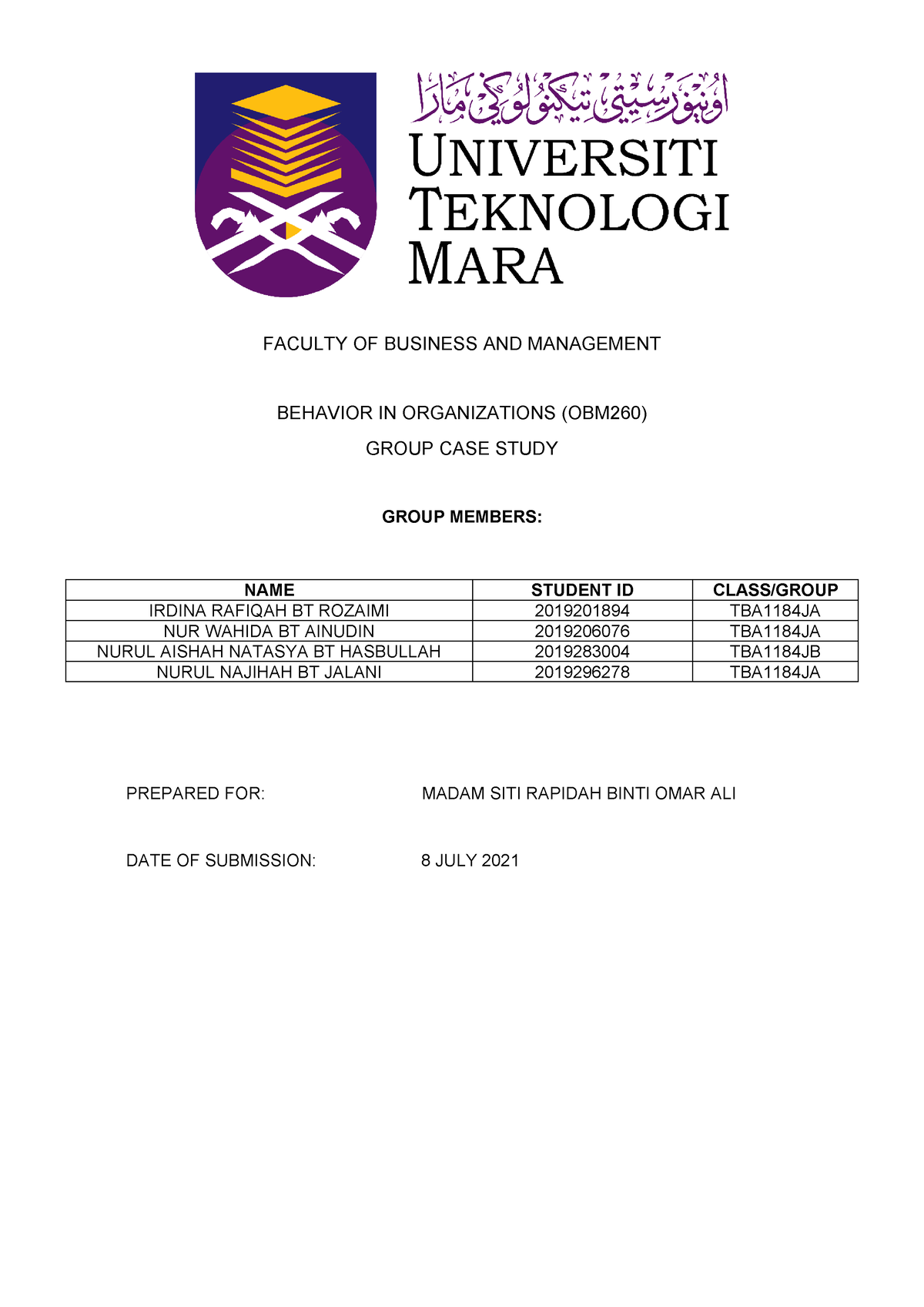 obm260 movie assignment