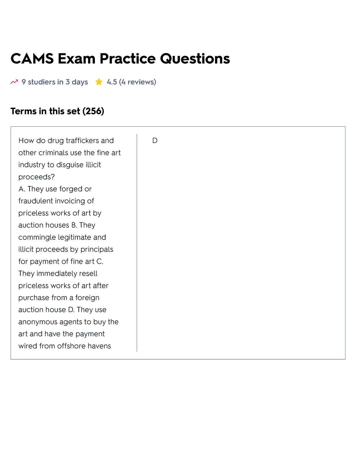 Latest CAMS Test Cram