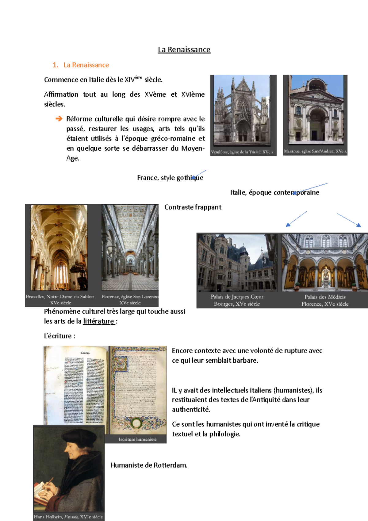 La Renaissance La Renaissance La Renaissance Commence en Italie dès