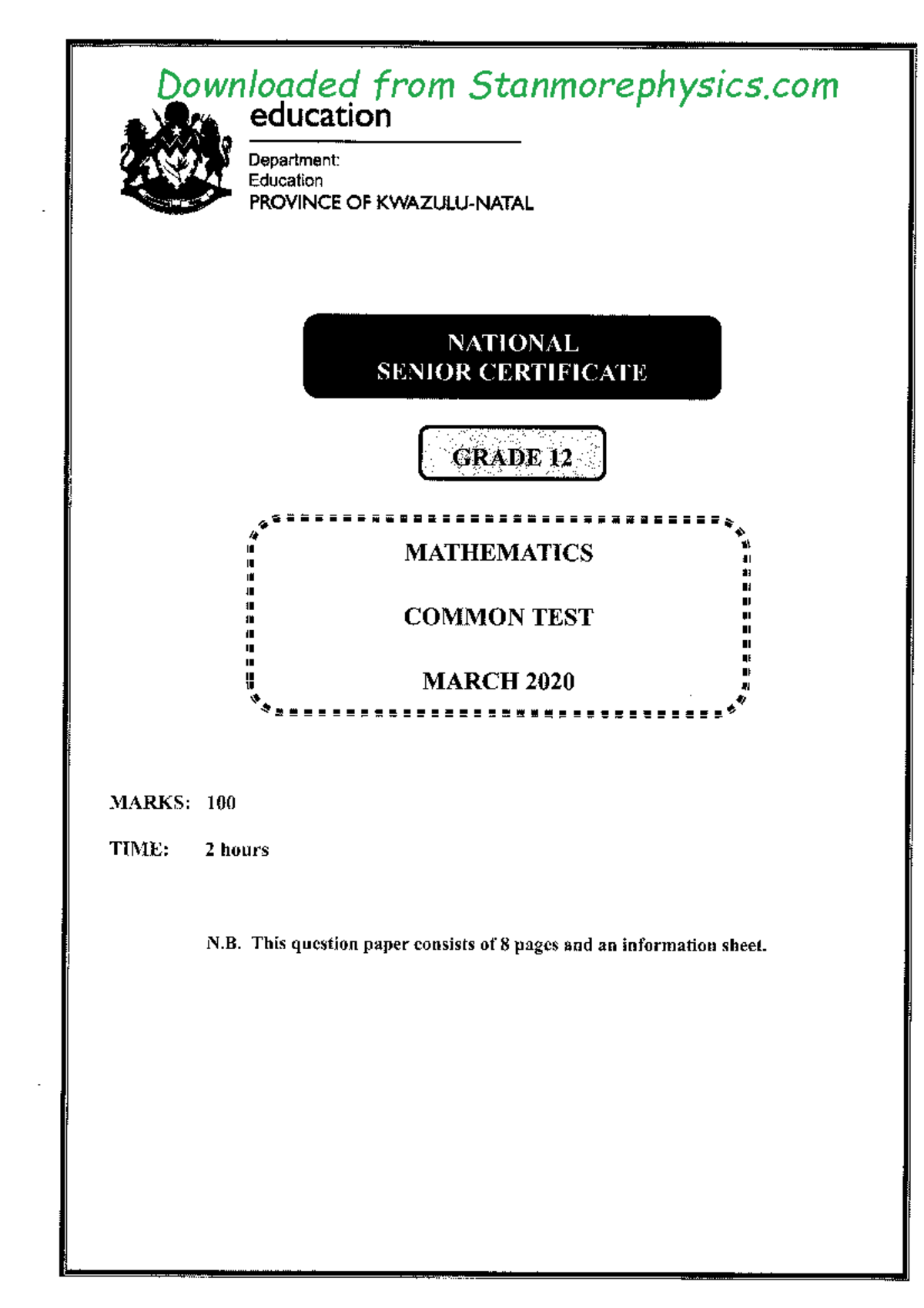 stanmorephysics grade 12 maths functions