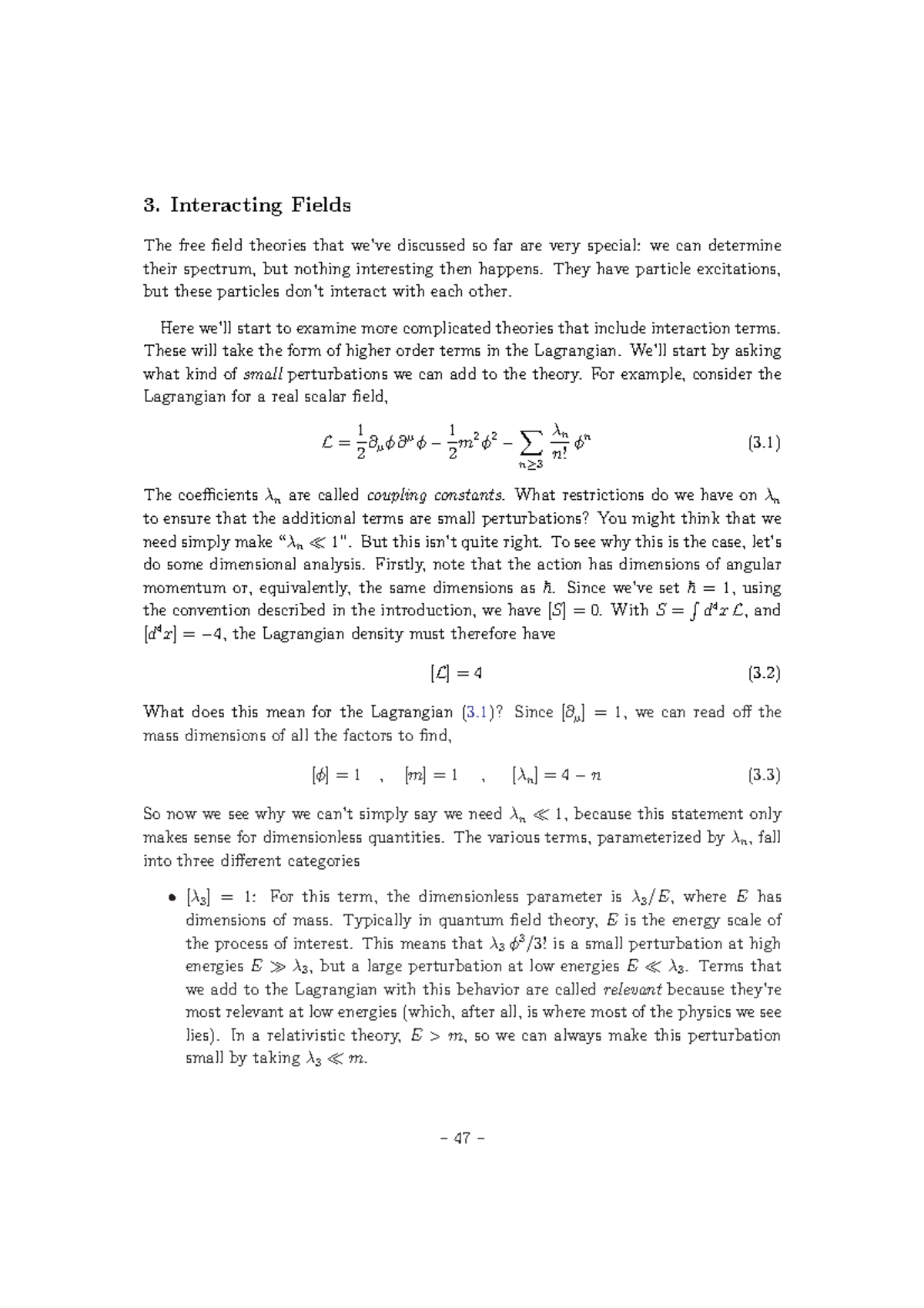 Quantum Field Theory Chapter 3 - 3. Interacting Fields The Free Field ...