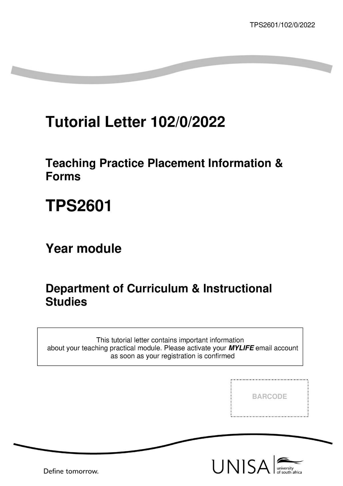 102 2022 0 B - Tutorial Letter 102 For The Teaching Practice Of Senior ...