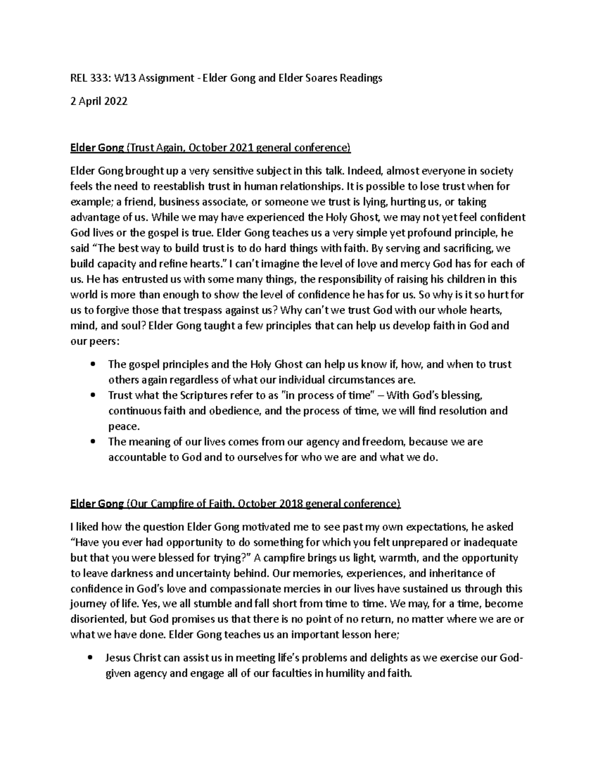 W13 Assignment Elder Gong and Elder Soares Readings Indeed, almost