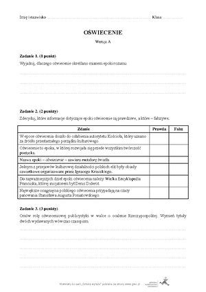 Sprawdzian-b-pdf - Sprawdzian Oświecenie - Materiały Do Serii „Sztuka ...