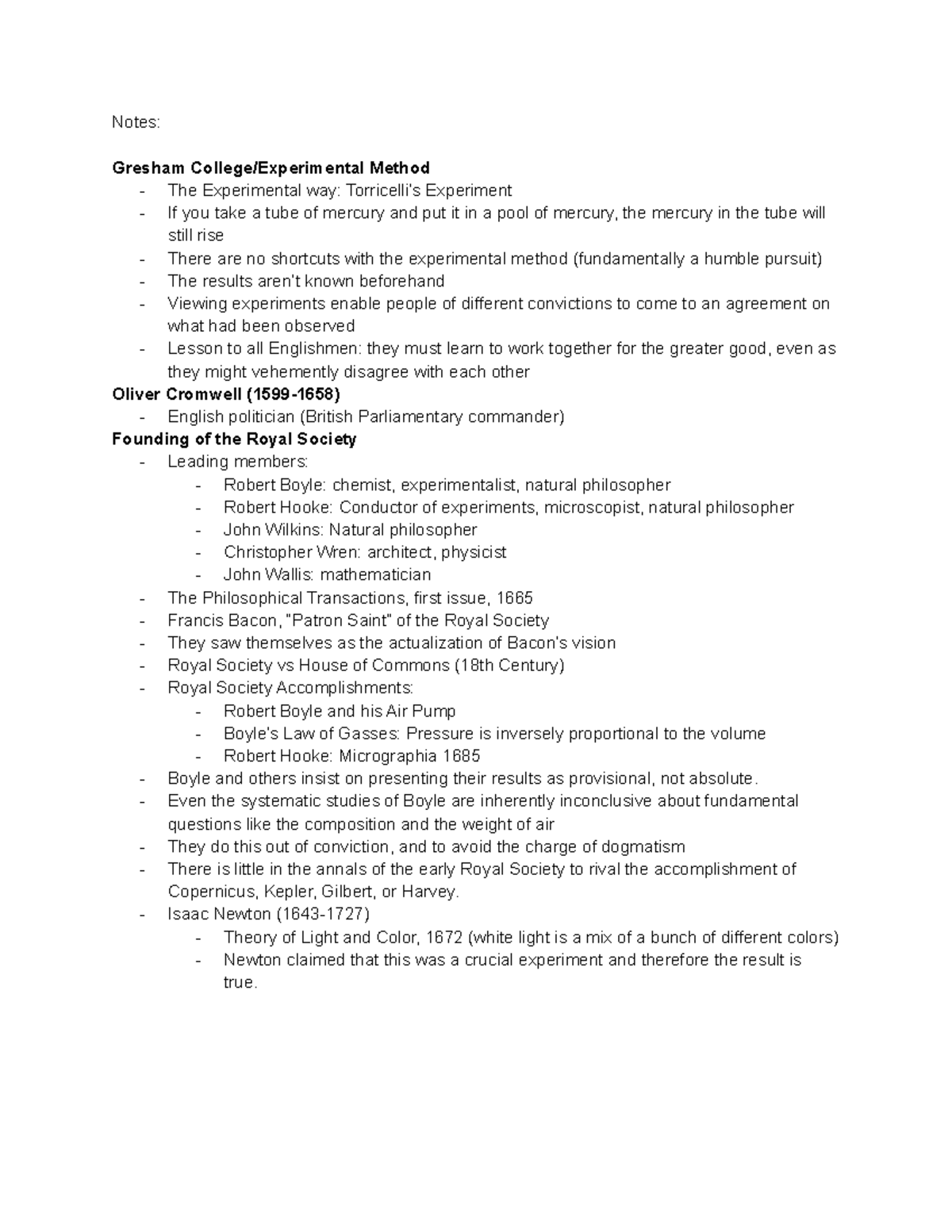 Hist 3A Week 6 lect 3 - Teacher: Amir Alexander Notes for class lecture ...