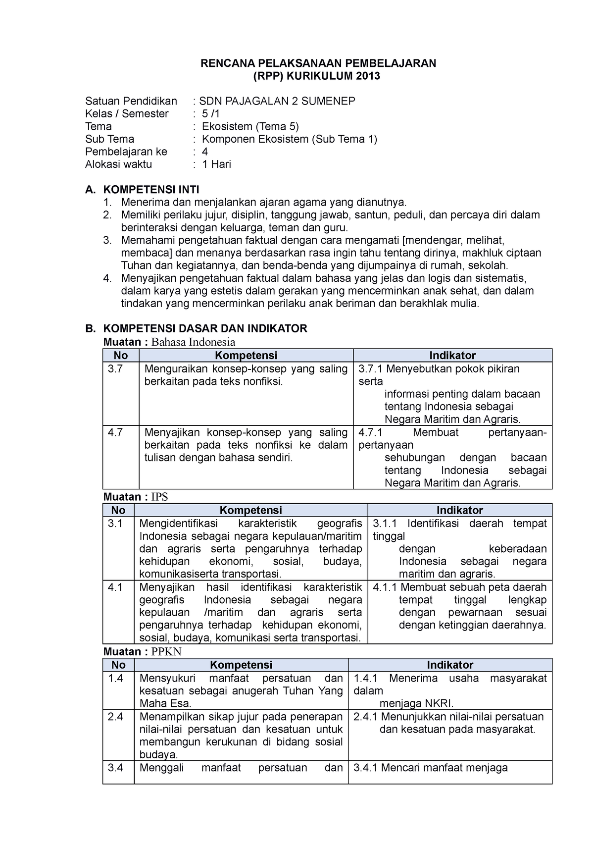 5.5 - RENCANA PEMBELAJARAN 2023 KLS 5 - RENCANA PELAKSANAAN ...