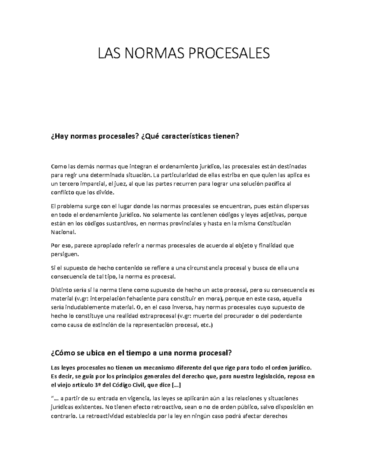 Las Normas Procesales - LAS NORMAS PROCESALES ¿Hay Normas Procesales ...