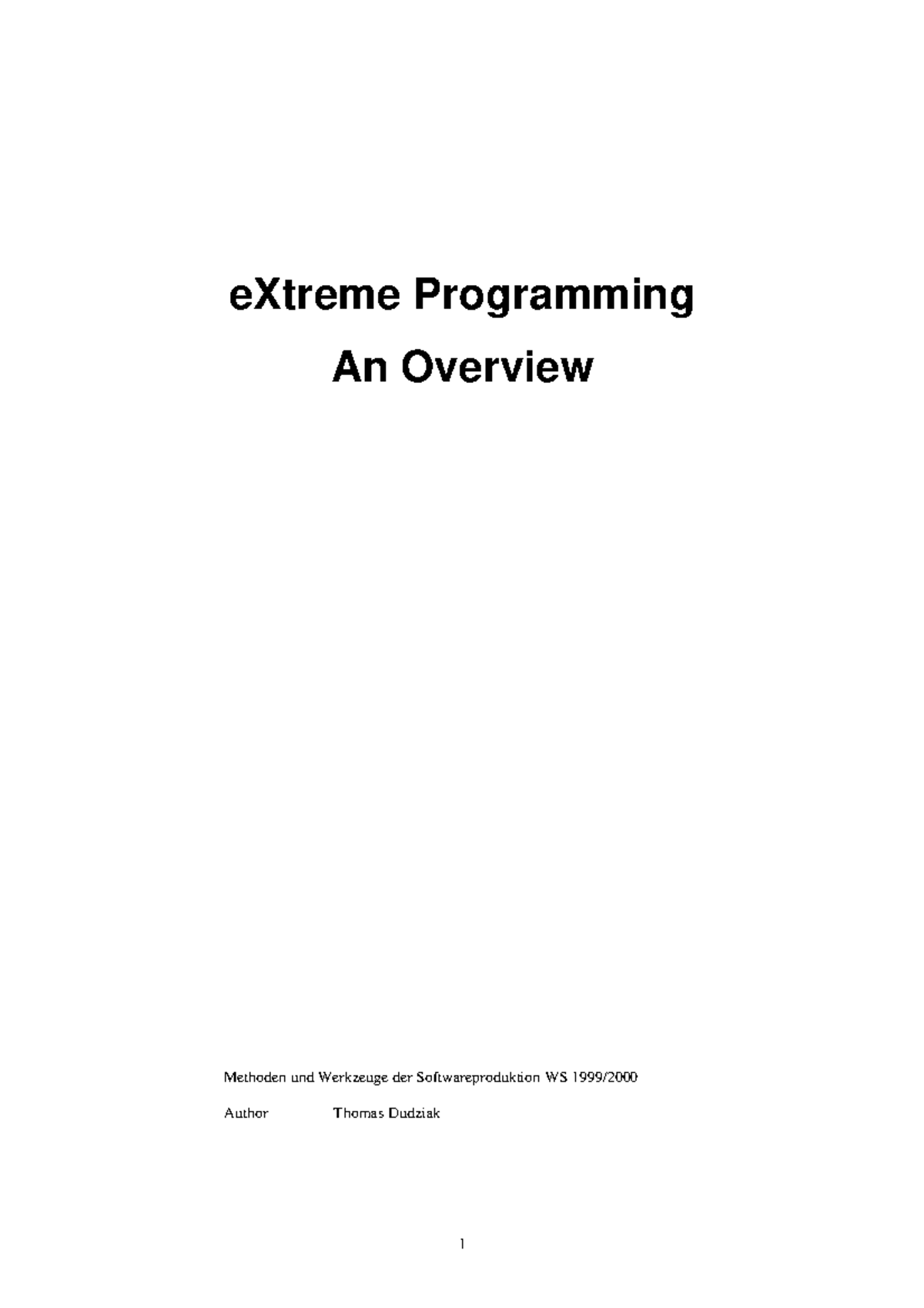 Extreme Programming - An Overview - eXtreme Programming An Overview ...