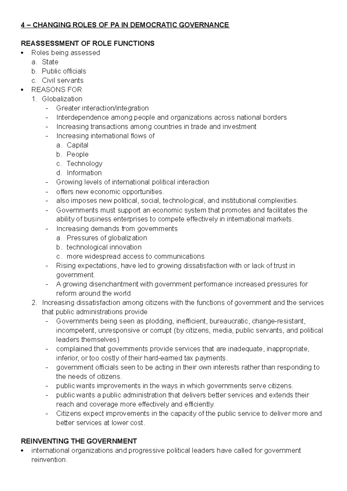 Unit 4 - The Changing Roles of Public Administration in Democratic ...